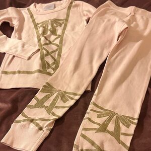 Hanna Andersson Pink Pajama Set with Gold Details